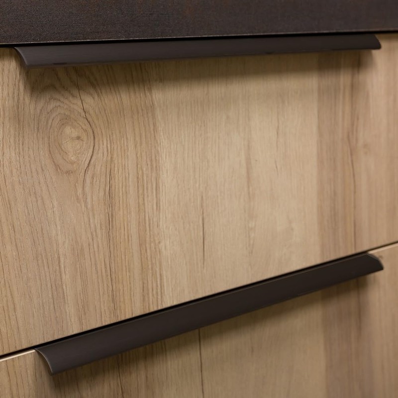 Viefe Hafele Ona Aluminium Profile Handle Brushed Black Kitchen Cabinet