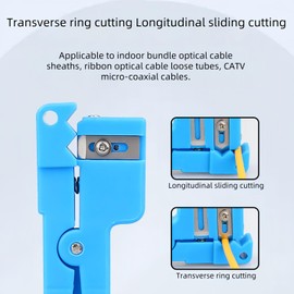 TXWTXPJ-2Pack Fiber Optic Cutter Tool Coaxial Cable Stripper Fiber Optical Buffer Tube Jacket Stripper Coaxial Cable Crimper Universal Wire Stripper (45-163)