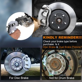 25750 Dual Piston Brake Caliper Compressor Tool - Heavy Duty Disc Brake Pad Spreader Tool Kit for Automotive Repair, Compatible with Most Cars and Light Trucks