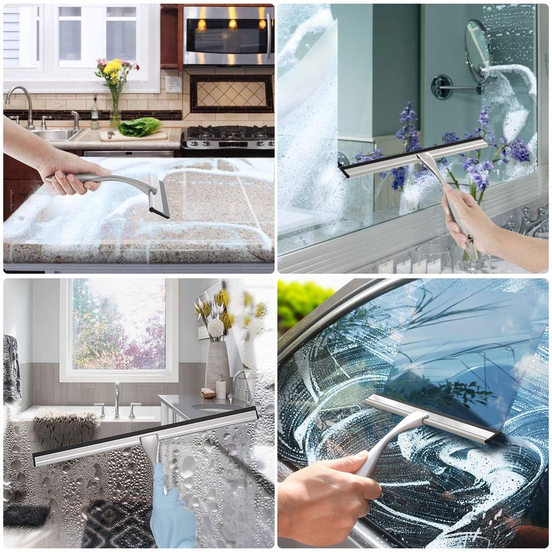 LPOLER Shower Squeegee for Shower Doors, Bathroom, Mirrors, Tiles and