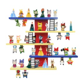 Taladad for Tonie Shelf,Tonies Storage for Creative Tonies Magnetic Wall Shelf for Tonie Figures,12-35 Characters,Wooden Hanging Shelf for Kids (Colorful)