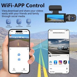 Front & Rear Dashcam, With WI-FI,1 Count Dash Camera for Car, Wide Angle Car Driving Recorder with IR Night-Vision G Sensor, 3.16 Inch IPS Screen 1080P HD Camera with Dual Lens, Fall Gift, Birthday Gifts dash cam car accessories dash cam