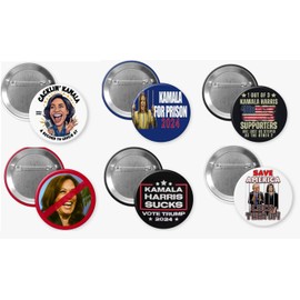 Anti-Kamala Harris pins - Anti Kamala Harris buttons - Set of 6-2.25 inches