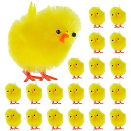 Mini Chicks Fake Pom Chicks: 36Pcs Easter Chicks Figurines Tiny Colored Chickens Fake Chicken for Crafts Party Favors DIY Adornments Table Decorations
