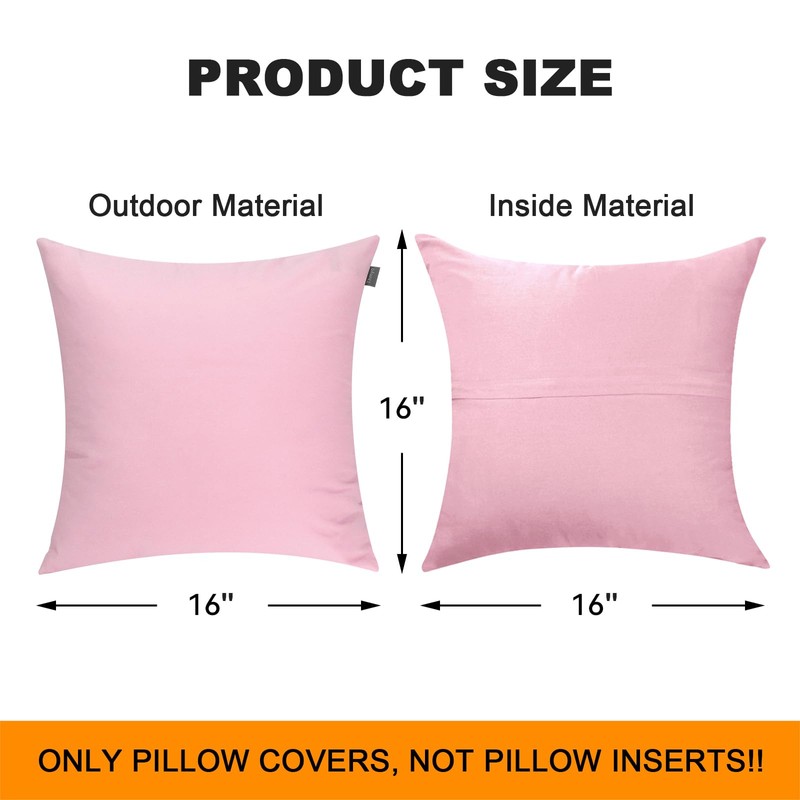 Thmyo 2 Pack 100% Cotton Solid Decorative Square Throw Pillow