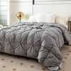 Pinch Pleat Down Feather Comforter, All Season Medium Warmth Ultra-Soft