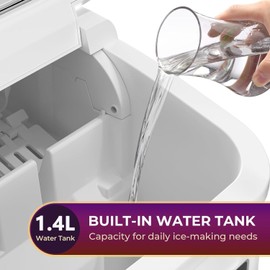 Unbranded Countertop Ice Maker 9 Bullet Ice Cubes in 6 Mins, 26.5lbs/24Hrs,