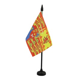 AZ FLAG United Kingdom Royal standard Table Flag 4'' x 6'' - UK royal standard Desk Flag 15 x 10 cm - Black plastic stick and base