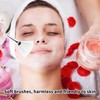 20 Pcs White Facial Fan Brush Set, Soft Face Mask