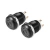 REPAIROCK 2pcs 12mm Interior Momentary Push Button Switch Metal Round