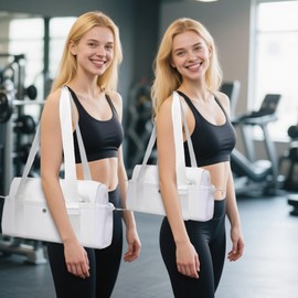 Small Gym Bag For Women Mini Gym Duffle Bag with Wet Compartment Waterproof Sports（White-gray Small）