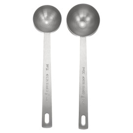 sourcing map 2pcs Single Measuring Spoon Set 1tbsp (15ml) / 2tbsp (30ml) Teaspoon/Tablespoon 304 Stainless Steel Single Tiny Square Bowl Measuring Spoon Long Handle Measure Scoop, Silver