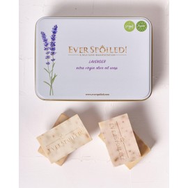 Handmade Aegean Olive Oil Soap Bar with Fresh Lavender - 3.5 Ounces, 4 Pack