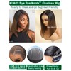 KLAIYI Ombre Brown Yaki Straight Bob Wig Human Hair Glueless