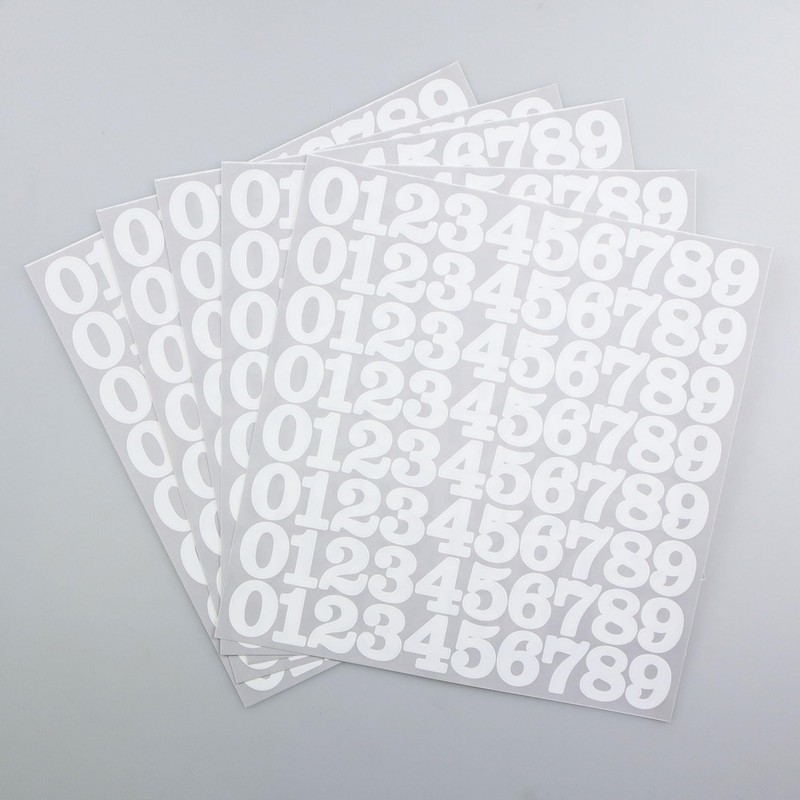 5 Sheets 1 Inch White Number Stickers for Marking, Classifying,