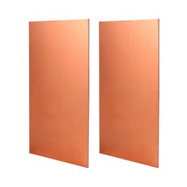 QWORK® Pack of 2 Copper Plates, 99% Pure Copper Sheet, 1 mm Thick for Metal Crafts, Jewellery Making, PCB Printing and More (200 mm x 100 mm x 1 mm)