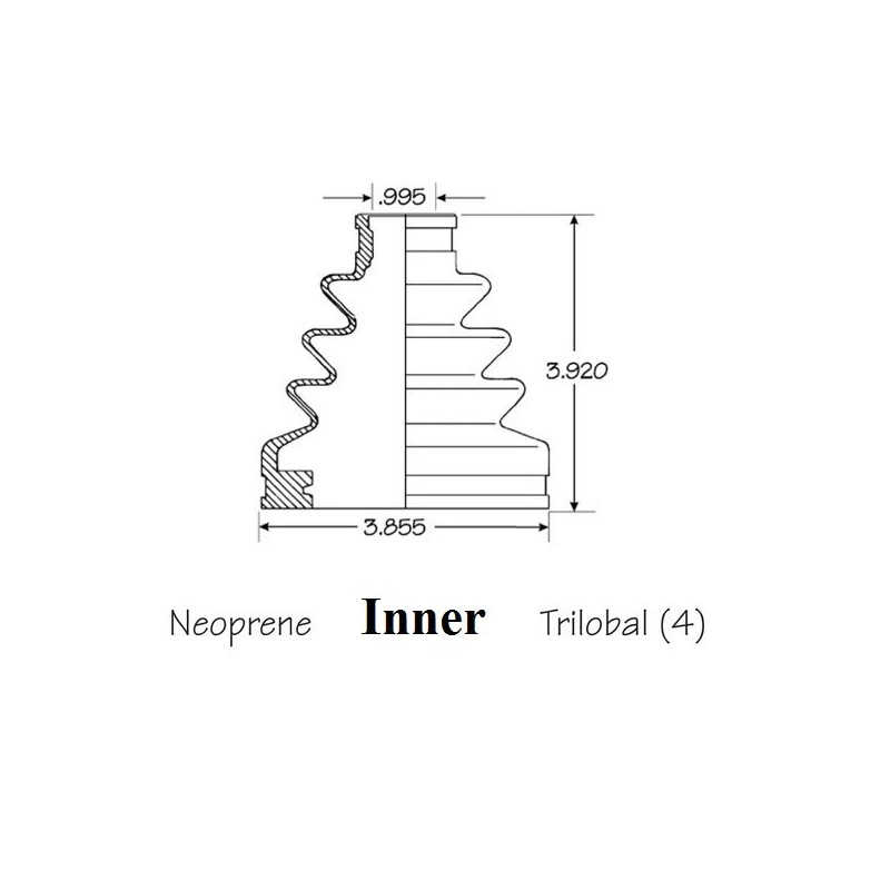 EMPI Front Driver Inner & Outer CV Axle Boot Kit