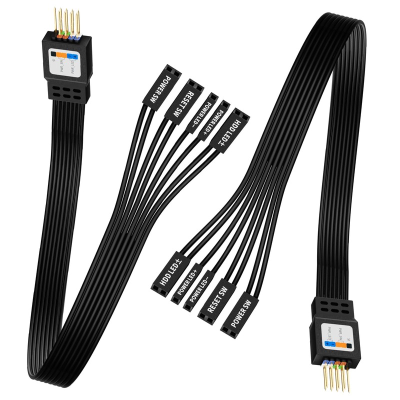 Iesooy PC Power Button Extension Cable, 9-pin Connector Front Panel