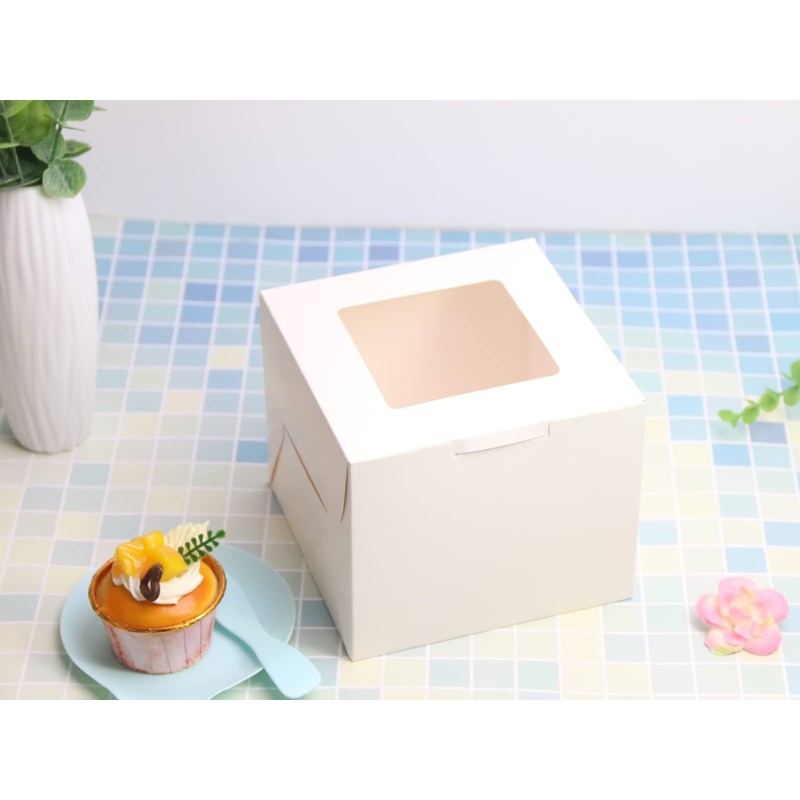 PQZKLDP 12Packs 6x6x5 Inch Bento Cake Box - 6 inch