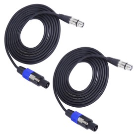 SUNNAREPOON 2 Pack 50 Feet Speakon to XLR Cable, Speakon Male to 3 Pin XLR Female Microphone Cables, NL4FC Twist Lock Connector to XLRF Speaker Extension Wire for PA, Amplifier, Stage Monitor