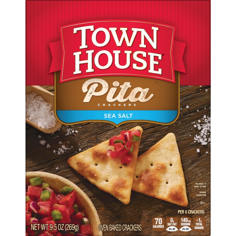 Town House Pita Oven Baked Crackers, Lunch Snacks, Snack Crackers,
