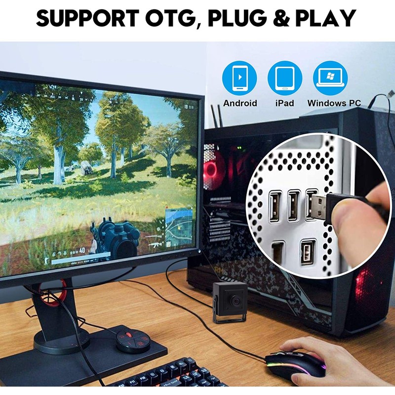 ELP Webcam 1MP Wide Angle Fisheye Lens HD Mini USB