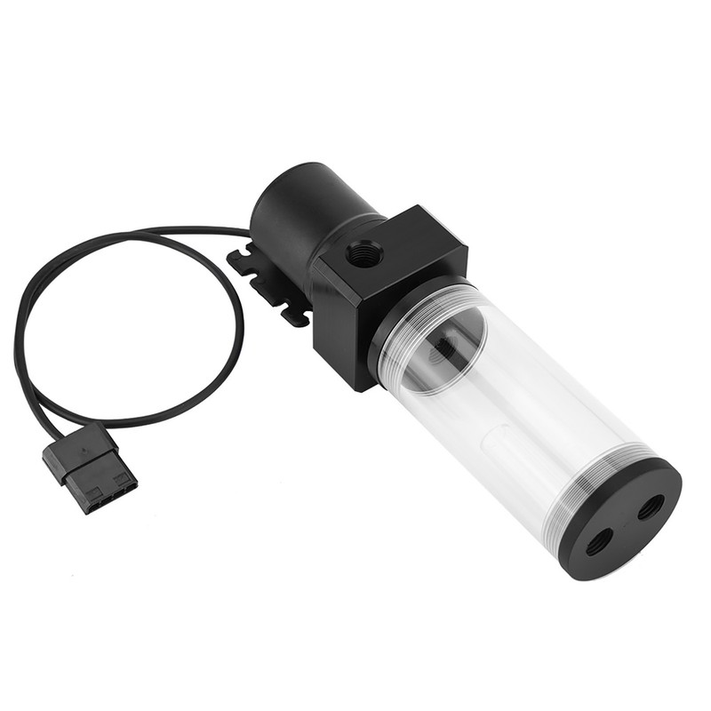 Acrylic Computer DIY Water Cooling Tank Cylinder Reservoir 19W Pump