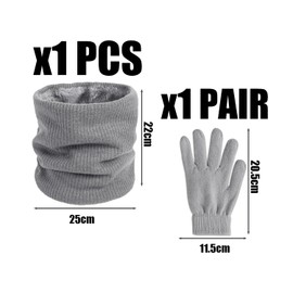 HDGSAFD 1 Gestrickter Halswärmer Und 1 Paar Thermohandschuhe, Halswärmer, Winddichter Halswärmer, Weicher, Elastischer Halswärmer