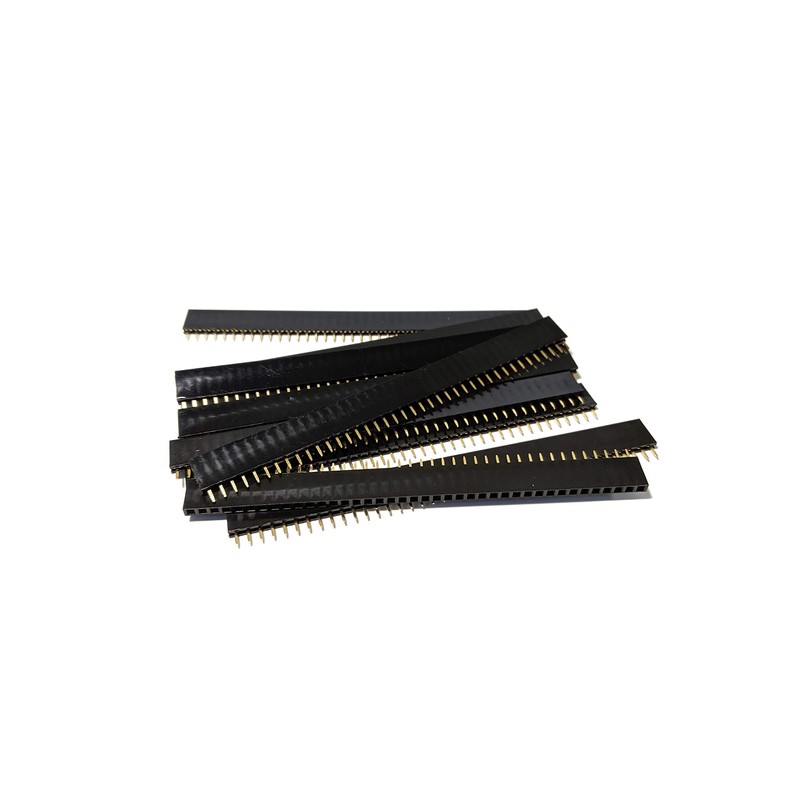 Female Header 1 X 40 Pin 2.54mm Pitch Straight (Black,