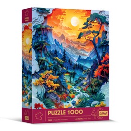 Trefl - Puzzle with 3D Effect, Valley - 1000 Pieces - 40 Years Trefl, Paper Art, Premium Puzzle for Adults and Children from 14 Years