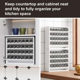 Orimade 4 Tier Spice Rack Organizer for Cabinet, Freestanding Bamboo Seasoning Rack for Countertop, Cupboard, Pantry, Kitchen, 13.18 x 4.13 x 12.2 inches(Spice Jars Not Included), White