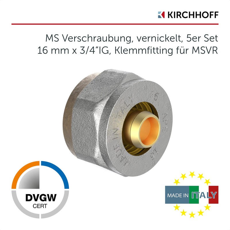 KIRCHHOFF MSVR Pipe, Set of 5, Compression Fitting 16 mm