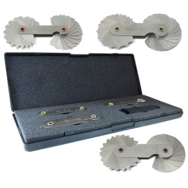 FregocS TRG3S Radius Gauge, Radius Measurement, Convenient 3-Piece Set, 48 Sheets in Total, Includes Case, R Gauge, Radius Gauge