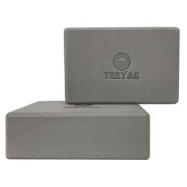 TEEYAR Yoga Blocks Set of 2, 3 Sizes, 9.1 x 5.9 x 2.9/3 inches (23 x 15 x 7.4/7.6 cm) (High Density) and Large 9.1 x 5.9 x 3.9 inches (23 x 15 x 10 cm) (Medium Density), 30 Colors, Beginner/Advanced