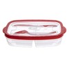 Heat & Eat Lunch Box, Clear, with Red/Blue Trim