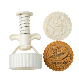 PANGBOER - Moldes para tartas (300 g, 500 g, con patrón chino tradicional, materiales de grado alimenticio para hornear y celebrar festivales