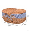 Wicker Picnic Basket with Lid and Handle Sturdy Woven Body