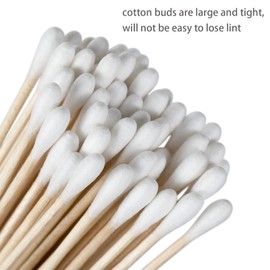Long Cotton Swabs 1000 Count - Extra Long Cotton Buds, Cotton Swabs with Wooden Sticks - Cotton Swabs for Makeup Ears Pets Care Gun Cleaning - Biodegradable Swabsticks