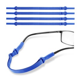 lvvfit Adjustable Glasses Strap, No Tail Adjustable Eyewear Retainer Glasses Straps, Sunglasses Straps for Men,Women,kids (4pcs Blue)