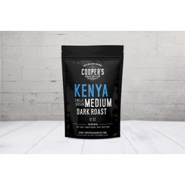 Kenya AA Medium-Dark Roast Coffee Beans, Single Origin Ground Coffee - 12 oz Bag