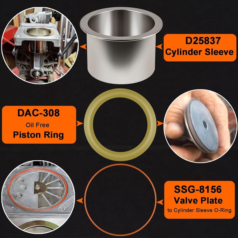 K-0650 Air Compressor Cylinder Sleeve and Compression Ring Kit For