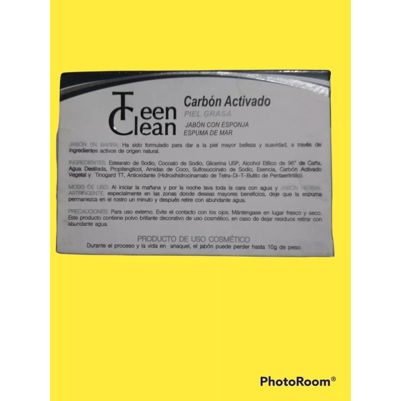 Teen Clean Jabon De Carbon Activado Teen Clear.100gr 3 Piezas