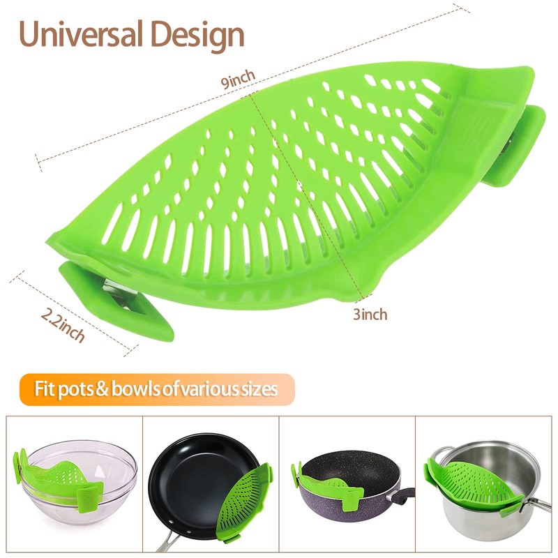 Clip on Strainer for Kitchen Pasta Strainer for Pots Heat