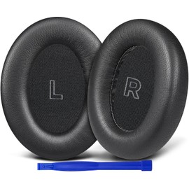 SOULWIT Lambskin Replacement Earpads for Bose QuietComfort(QC) Ultra Wireless Headphones, Ear Pads Cushions with High-Density Noise Cancelling Foam - Brilliant Black