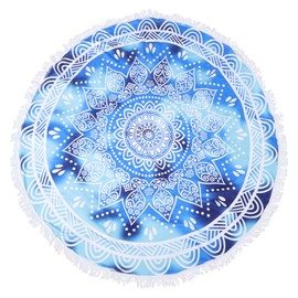 WHAMVOX Printed Beach Towel Fun Round Microfiber Towel for Beach Pool Quick Dry and Compact