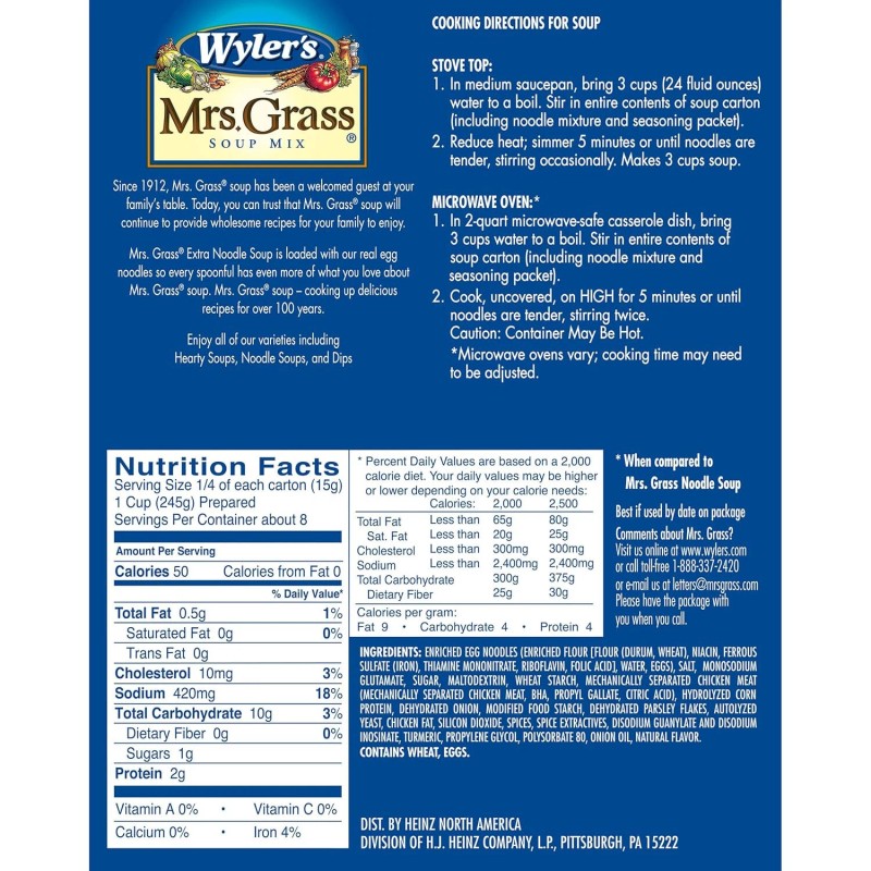 Wyler's Mrs. Grass Extra Noodles Soup Mix - 5.2 oz