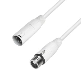 Ah Cables K4MMF0250 Snow 2.5 m Rean Male XLR Male to XLR Female Microphone Cable – White