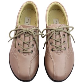 Rakuchin Women's Super Loose, Wide, 5e, Lightweight, Anti-Slip, Comfort Shoes, Side Zipper Included, PINK/BEIGE (Pink/Beige)