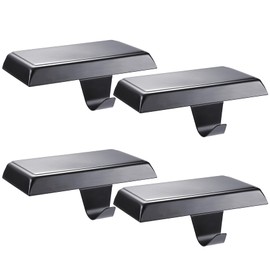 Sunshane 4 Pieces Christmas Stocking Holders Mantel Stocking Hanger Hooks Fireplace Mantle Metal Hang Bases for Xmas Party Decorations (Bronze)