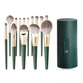 Makeup Brush Set 14 Pieces 메이크업 14종 브러쉬 케이스 포함 브러쉬세트 강성 템 품브러쉬 Makeup 14-Piece Brush Set with Case, Strong Tem Brush